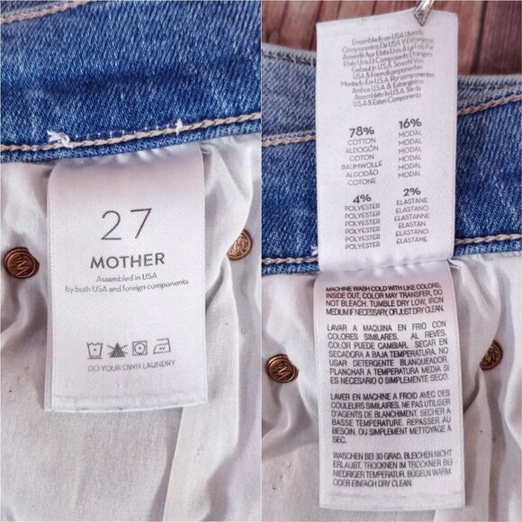 Mother Womens Size 27 The Tomcat Play Like A Pirate Straight Leg Jean Distressed - Picture 14 of 16
